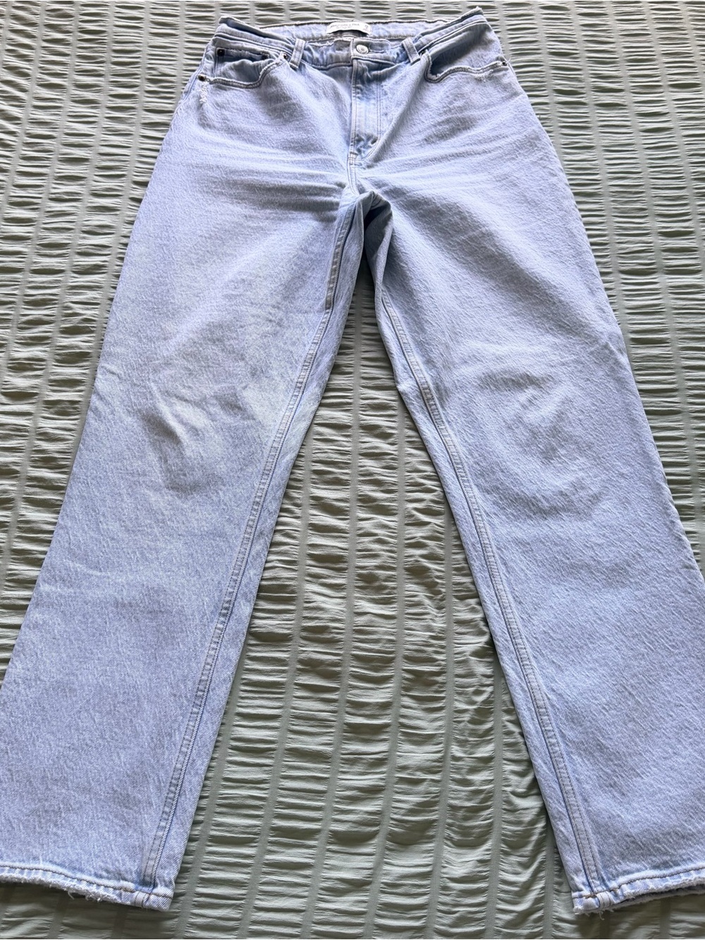 Abercrombie & Fitch Light Blue High-Rise Straight Jeans